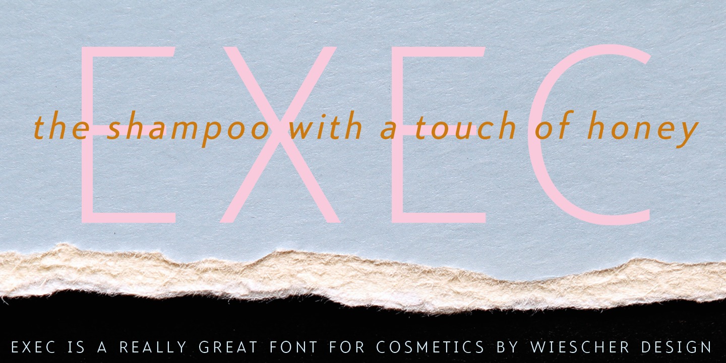 Ejemplo de fuente Exec Thin Italic